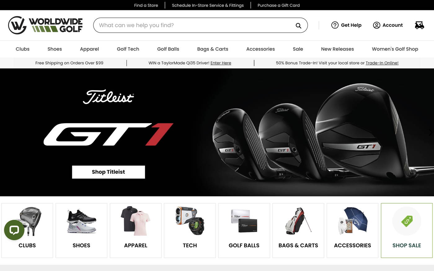 Worldwide Golf Shops screenshot