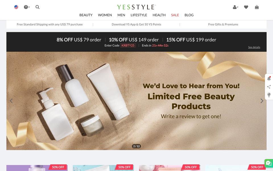 YesStyle website