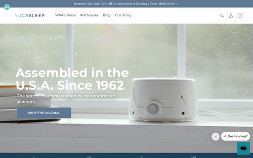 Yogasleep website screenshot