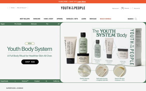 Youth To The People website screenshot
