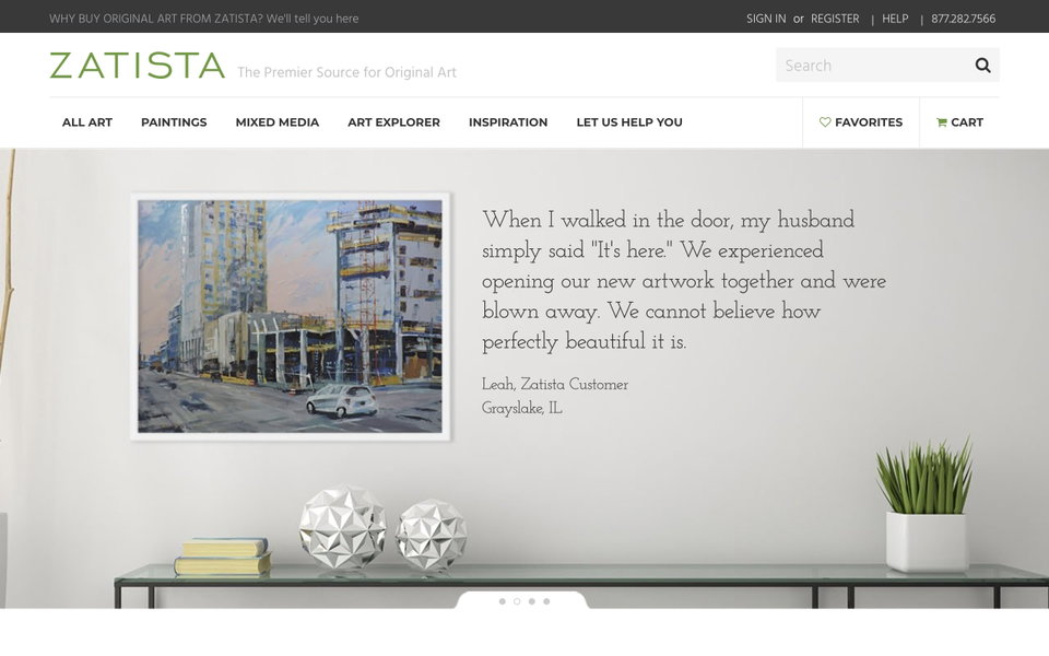 Zatista website