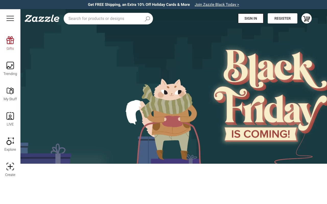 Zazzle screenshot