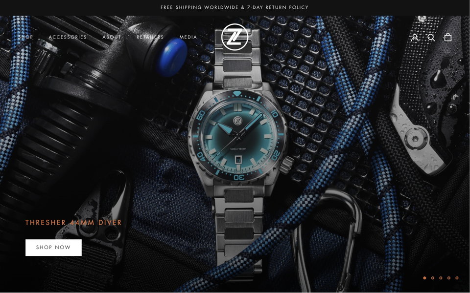 Zelos Watches website