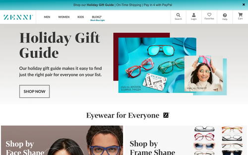 Zenni Optical website screenshot