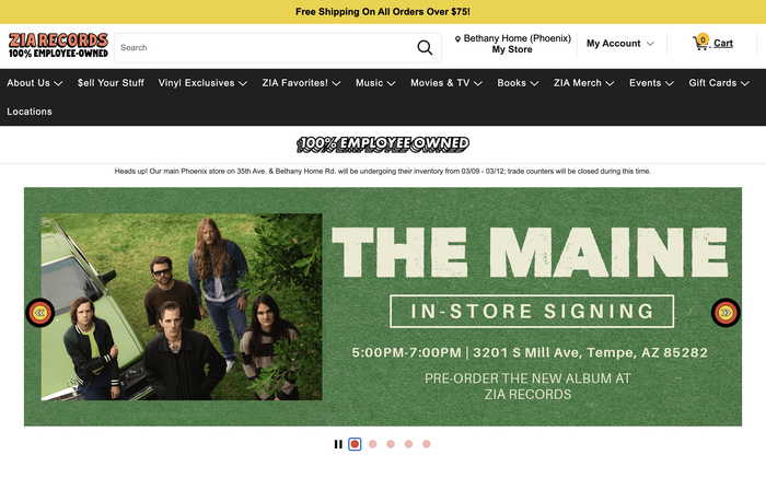 Zia Records screenshot