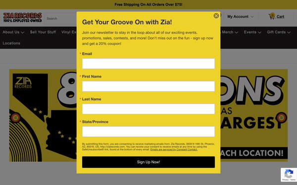 Zia Records screenshot