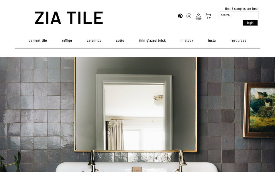 Zia Tile website