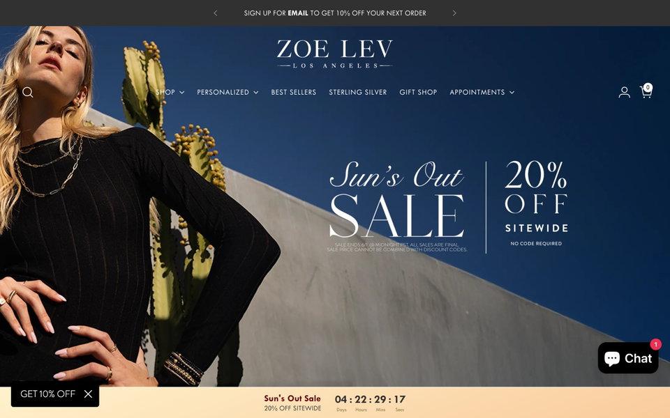 Zoë Lev Jewelry website